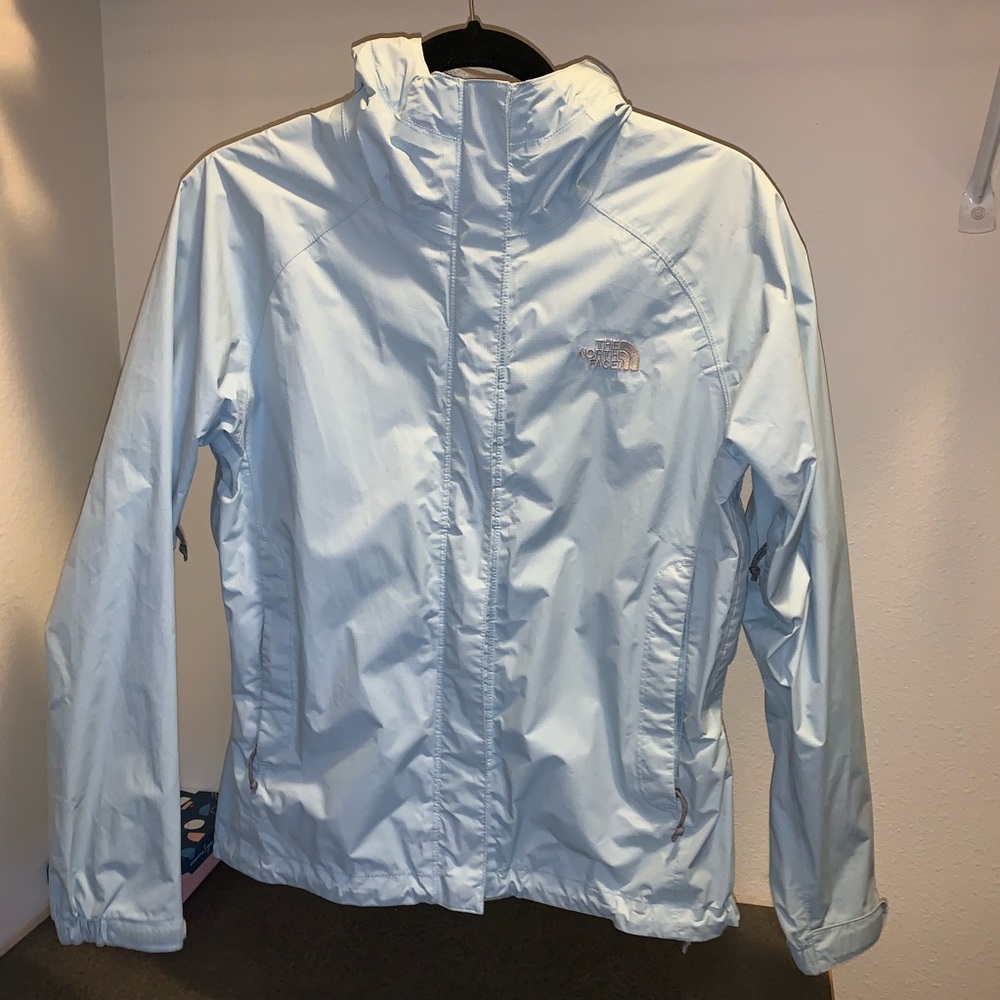 Baby Blue North Face Rain Coat/Shell